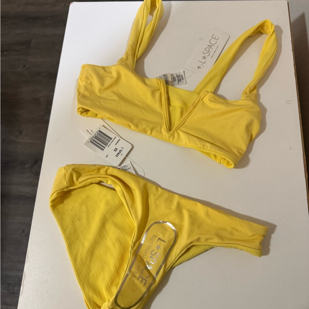 NWT Yellow Bikini Top & Matching Bottom - Picture 7 of 9